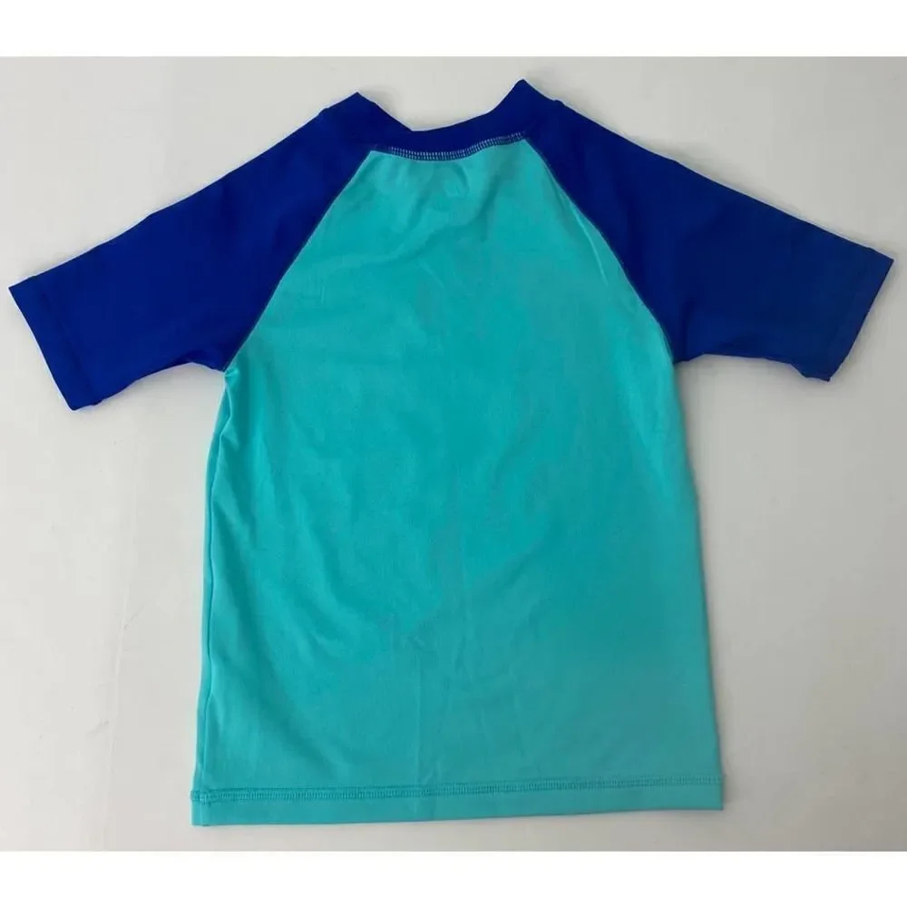 Place Sport Swim Shirt Blue Sharks Beach Sun - Kids Size Small